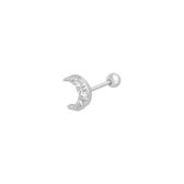 Piercing Maan - Oor Piercing - Copper Verzilverd - RVS - Zilver - Zirkonia