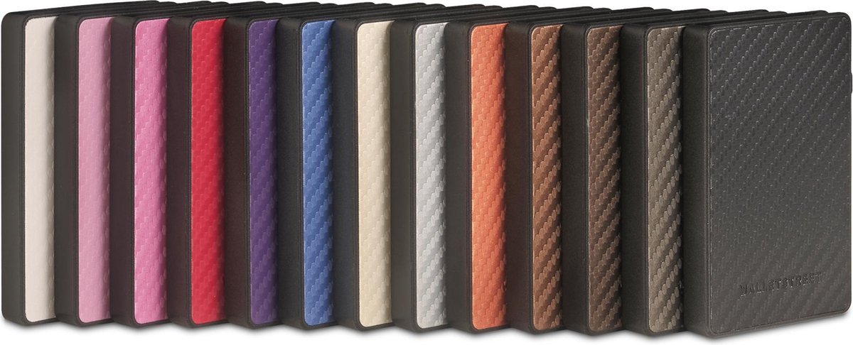 Luxe Walletstreet Carbon Aluminium Pasjeshouder CRB Type - Walletstreet Aluminium Creditcardhouder Card Protector Anti-Skim/ RFID Card Protector 7 Pasjes –  Bruin/Brown — cadeau in Mode & Accessoires - foto 2