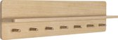 HÜBSCH INTERIOR - FSC® eiken houten wandkapstok met 7 haakjes en plank