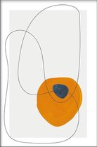 Walljar - Orange Circle - Muurdecoratie - Poster met lijst