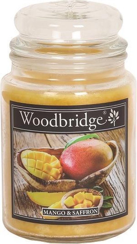 Woodbridge Mango & Saffron 565g Large Candle met 2 lonten