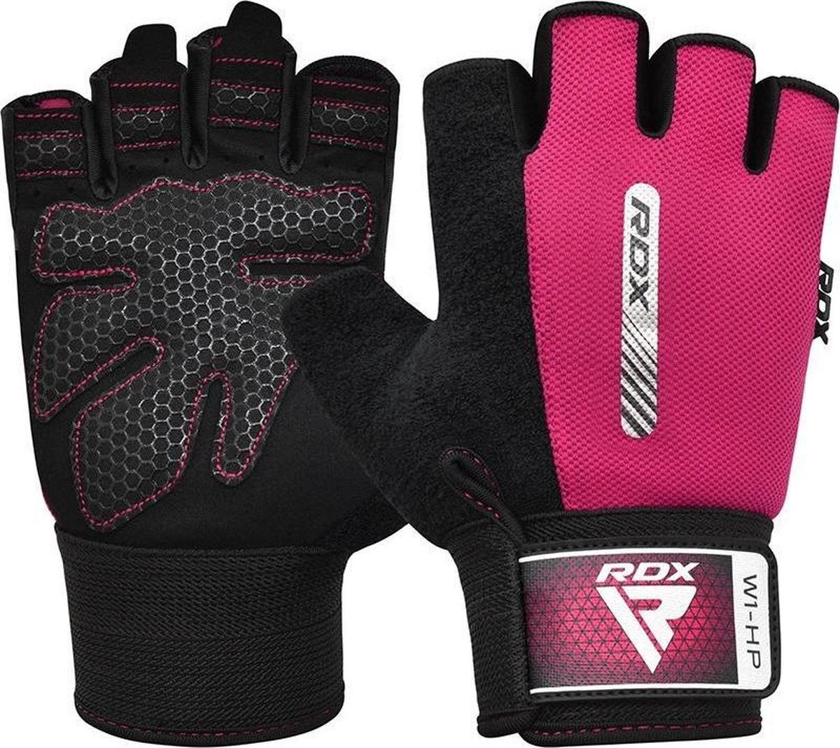 RDX Sports Fitness Handschoenen W1 - Half Finger Roze - L