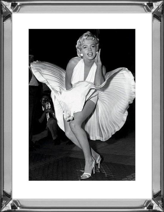 50 x 60 cm - Cadre miroir avec impression - Marilyn Monroe - impression derrière verre