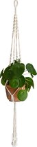 QUVIO Plantenhanger voor bloempot - Hangpot - Hangende bloempot - Plantenhanger macrame - Plantenhanger binnen - Hangpotten - Plantenbakken - Hanging baskets - Gevlochten touw met spiralen