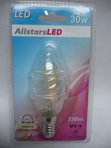 Allstars Filament Ledlamp E14- 3Watt - lichtsterkte 330 lumen - kleur 4000Kelvin.