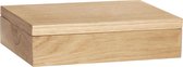 HÜBSCH INTERIOR - FSC® eiken houten opbergdoos met deksel - 24x18xh7cm