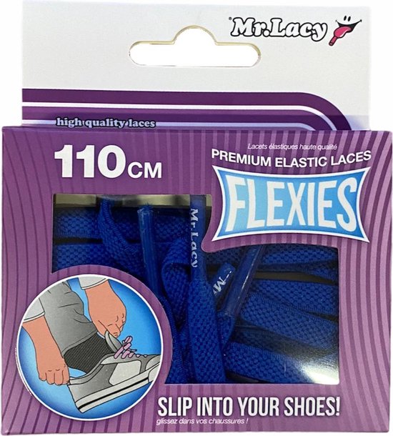 Elastiek-schoenveters Flexies Royal Bleu 110 cm lang 7 mm breed High  Quality | bol.com