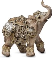 Olifant - Beeld - Spiegeltjes - Veelkleur - Polyserin - 15cm