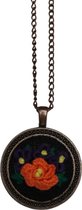 Prikky- Handgemaakte Borduurwerk Broche- Vintage Halsketting- Valentijn cadeautje voor haar