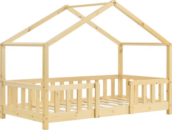 Lit enfant Treviolo avec protection antichute et matelas en bois