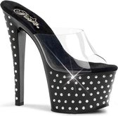 Pleaser Muiltjes -37 Shoes- STARDUST-701 Paaldans schoenen Zwart