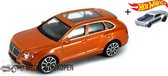 Bentley Bentayga (Oranje) (11cm) 1/43 Bburago + Hot Wheels Miniatuurauto + 3 Unieke Auto Stickers! - Model auto - Schaalmodel - Modelauto - Miniatuur autos - Speelgoed voor kinderen