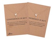 Bixorp Luck - Leuke Vriendschapsketting met Sleutel en kaart  - Set van 2 Stuks - Metaal