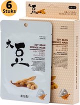 Mitomo Soy Bean Gezichtsmasker - Gezichtsmasker Verzorging - Face Mask Beauty - Face Mask Japans - Gezichtsverzorging Dames - Japanse Gezichtsmaskers - Skincare Ritual Sheet Mask - 6 x 25g