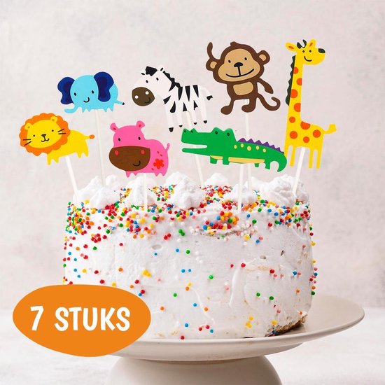 Boos boom paus Jungle Taart Decoratie - Jungle Versiering - Taarttopper - Taartversiering  Dieren -... | bol.com