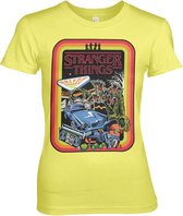 Stranger Things Dames Tshirt -L- Retro Poster Geel