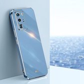 Voor Huawei P40 Pro XINLI Straight 6D Plating Gold Edge TPU Shockproof Case (Celestial Blue)