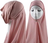 Licht roze Hoofddoek, mooie hijab nieuwe stijl (onderkapje en hijab).