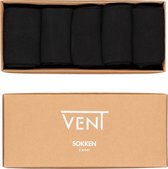 VENT herensokken katoen (5-pack) - zwart - Maat: 39-42