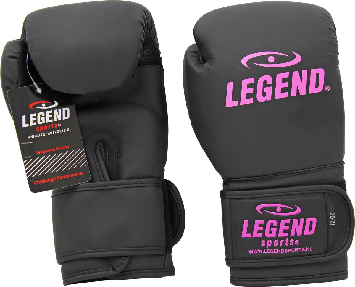 LegendClima Bokshandschoenen Dames Mat Zwart-Roze PU 16 oz