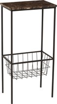 J-Line Bijzettafel Hoog Metaal/Marmer Zwart/Bruin