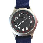 Horloge Naz- blauw- canvas- 36 mm-extra batterij-Charme Bijoux