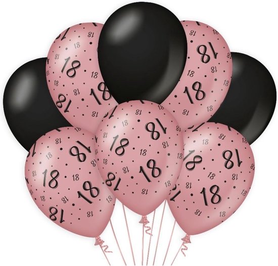 Paper Dreams Ballonnen 18 Jaar Meisjes Latex Roze/zwart