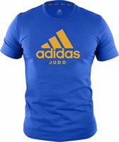 T-shirt de judo adidas | bleu avec imprimé orange | taille XXL