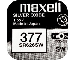 MAXELL 377 / SR626SW zilveroxide knoopcel horlogebatterij 1 (een) stuks