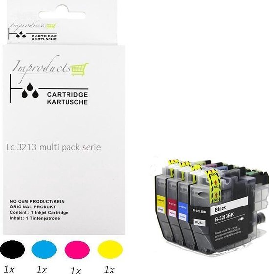 Geneigd zijn Onderverdelen Charles Keasing Improducts® Inkt cartridges - Alternatief Brother LC3213 / LC-3213 / 3213  Multi pack ... | bol.com