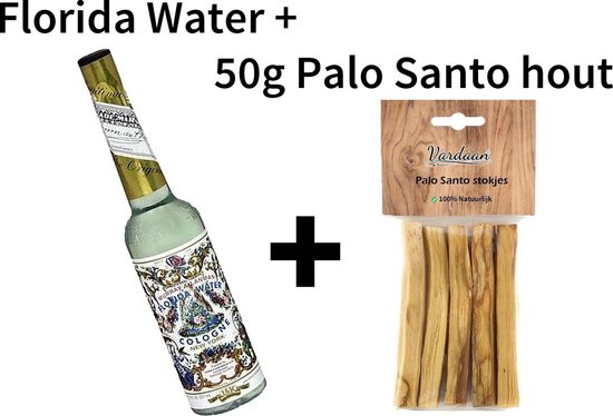 Florida Water - 221 ml - Cologne New York - Murray & Lanman Florida Water + 50 gram Vardaan Palo Santo Heilig Hout - Reinigingspakket