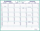 Brepols Kalender 2022 - Maxi planning NL - Hard karton - overzicht 6 maand per zijde - 42 x 33 cm