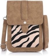 Zebra Naturel telefoon- en schoudertasje