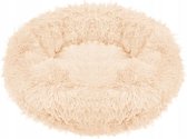 Springos Hondenmand | Superzacht en Luxe | Wasbaar | Donut | Fluffy | Hondenkussen |40 CM | Ecru