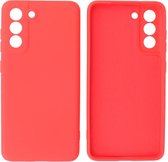 Hoesje Geschikt voor Samsung Galaxy S21 FE - Backcover Telefoonhoesje - Rood