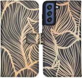iMoshion Design Softcase Book Case Samsung Galaxy S21 FE hoesje - Golden Leaves