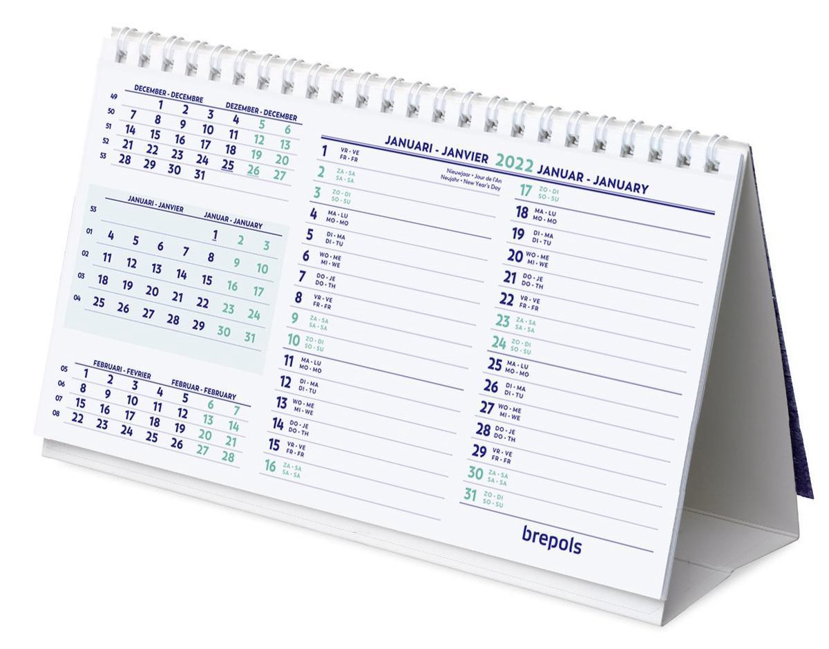 Onvergetelijk genoeg Leven van Brepols Kalender 2022 - Bureau kalender met 3 maandoverzicht - met  notitieruimte - 21... | bol.com