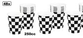 48x Bekers race F1 karton 250ml - Formule 1 auto races finish festival evenement Verstappen zandvoort  geblokt