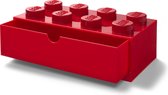 LEGO Iconic - Bureaulade - Brick 8 - Stapelbaar - Rood - 5.8L - 31,6cm x 15,8cm x 11,3cm