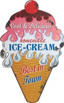 Homemade Ice-Cream. Metalen wandbord in reliëf  46 x 29 cm.
