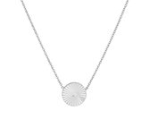 YO&NO - Ketting - Zilver - Anker -  rondje -  Gediamanteerd - 1,2mm -  40 + 5 cm - Sieraden vrouw - Zilver 925