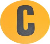 Magazijn vloersticker   -  Ø 19 cm   -  geel / zwart   -  Letter C