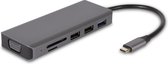 SBVR EV64 - USB-C Hub - 9 poorten adapter - HDMI 4K@30Hz - 100W USB-C Power Delivery - USB-A 3.0