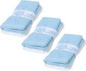 Soft Touch | 6 stuks Badstof Spuugdoekjes | Blauw + Wit | 28 x 28 cm