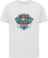 Paw Patrol - T-shirt kinderen - Maat 122/128 - 7-8 jaar - T-shirt wit korte mouw