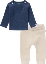 Noppies SET(2delig) Broekje NAURA OATMEAL en Shirt NATAL NAVY - Maat 74