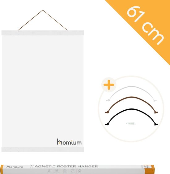 Porte- affiche Homium 61 cm - Bois - Wit - Système de Homium magnétique