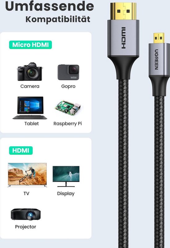 Adaptateur micro HDMI vers HDMI (Raspberry-Pi 4)