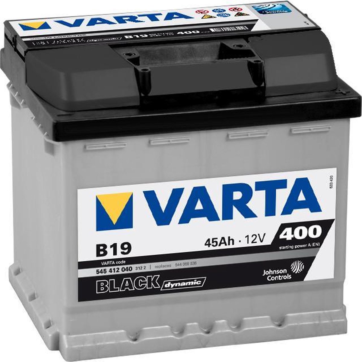 Batterie de démarrage Varta BLACK Dynamic 545412 040 3122 B19 12Volt 45 Ah  400A / EN