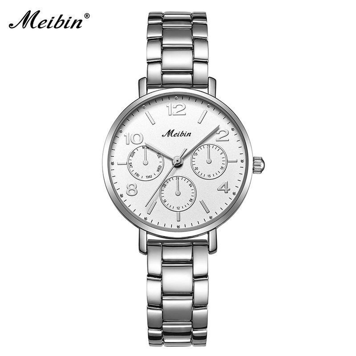 Longbo - Meibin - Dames Horloge - Zilver/Zilver - 27mm